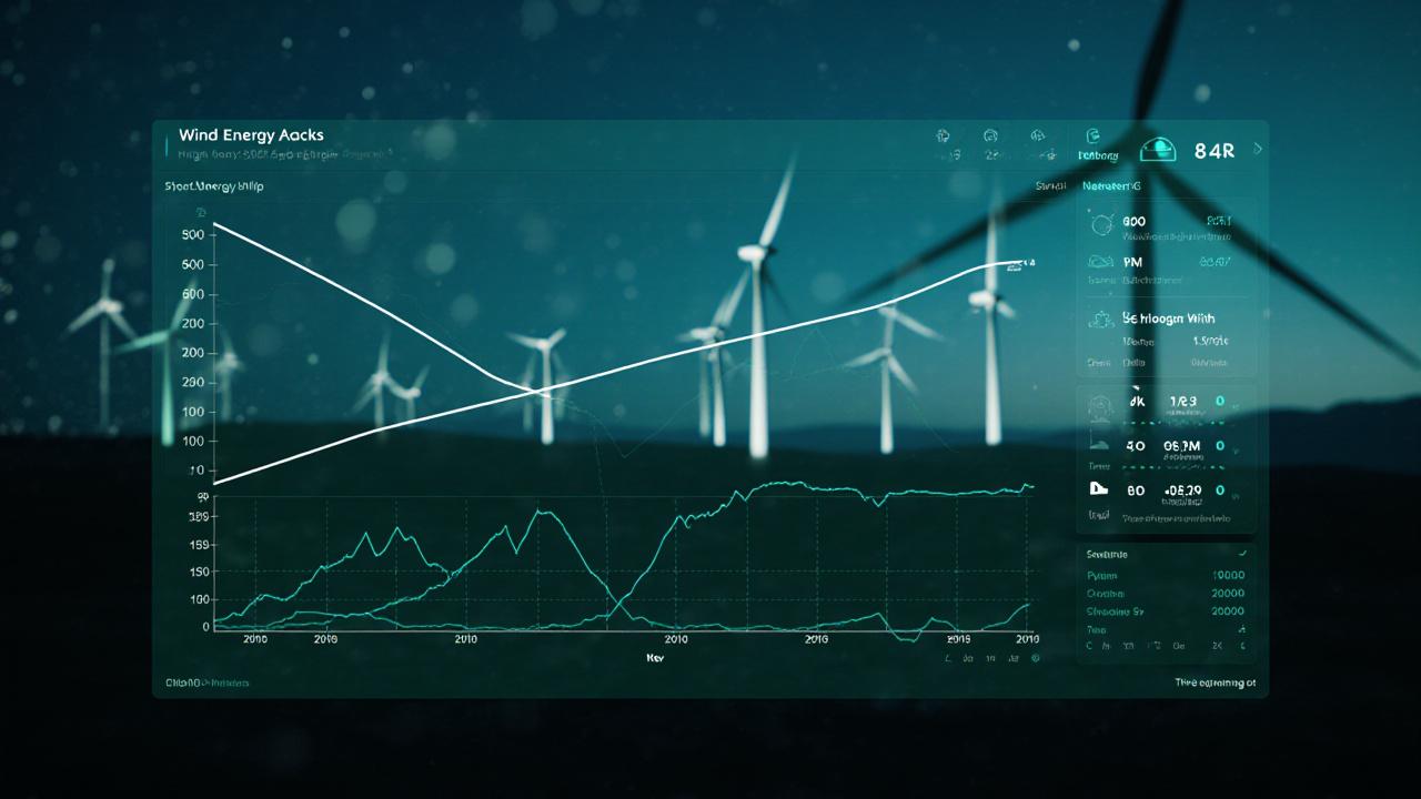 Data visualization showing predicted vs actual wind energy generation with high precision correlation